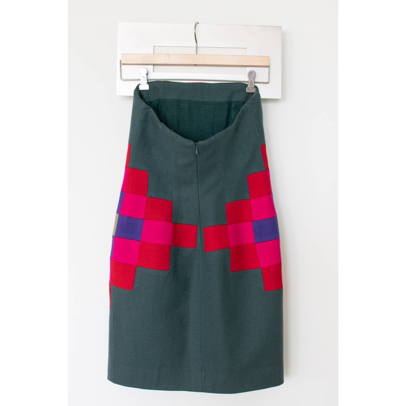 Fall 1991 Christopher Francis Roth Amish Quilt Inspired Strapless Dress image 7