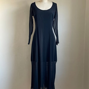 1990er Jahre Lolita Lempicka Seide Schwarzes Kleid Bild 2