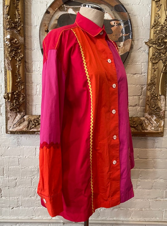 1990's | Todd Oldham | Color Block Button Down - image 2