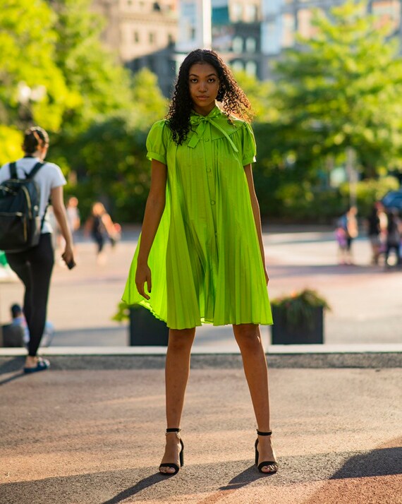 slime green dress