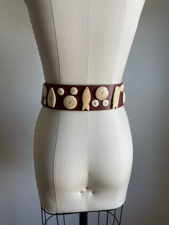 1995 | Romeo Gigli | Wide Leather Belt - image 3