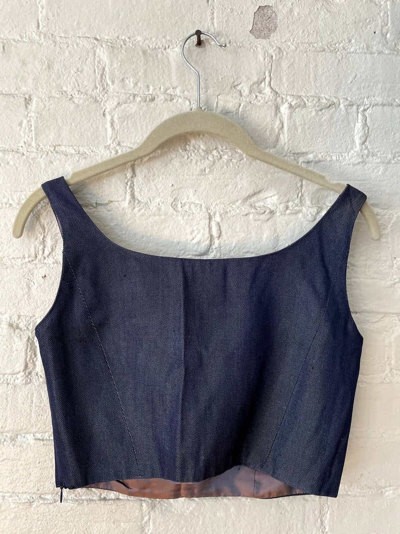 1990s GR816 Gilles Rosier Denim Crop Top image 3