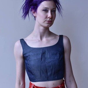 1990s GR816 Gilles Rosier Denim Crop Top image 1