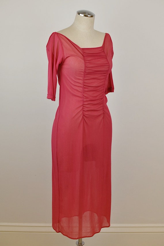 1990's | Y2K Vintage Vivienne Tam Fuchsia Sheer Me