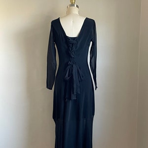 1990er Jahre Lolita Lempicka Seide Schwarzes Kleid Bild 3