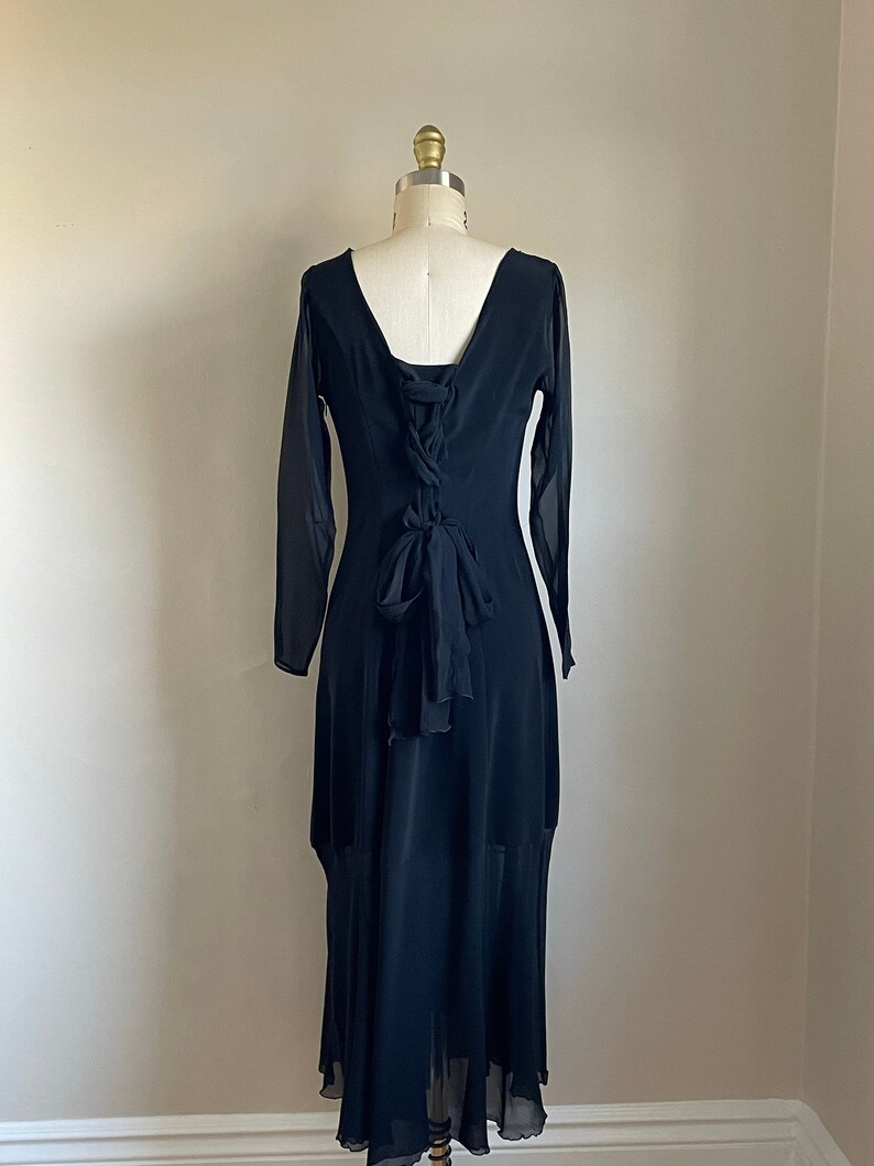 1990er Jahre Lolita Lempicka Seide Schwarzes Kleid Bild 3