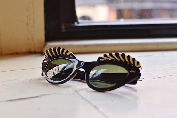 1950’s | Cabana Sunglasses with a Woven Ornamental