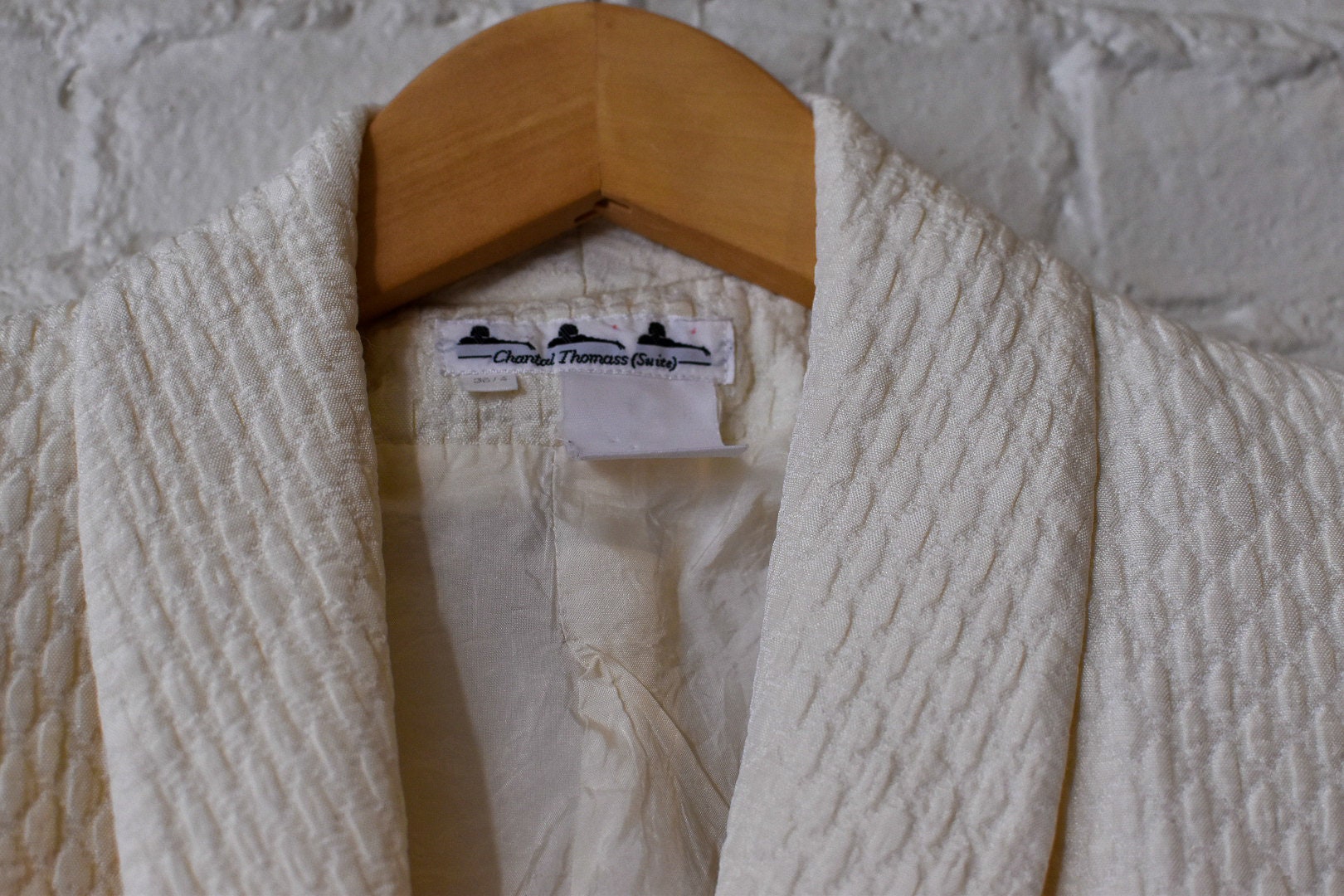 1990's Vintage Chantal Thomass Quilted Cream Jacket With Celestial