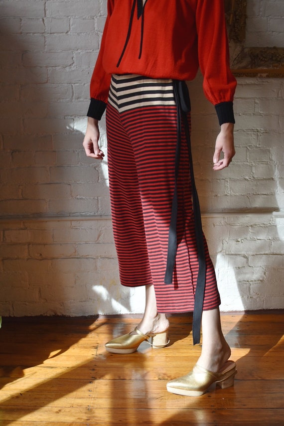 1990’s Vintage Sonia Rykiel Striped Cotton Lounge