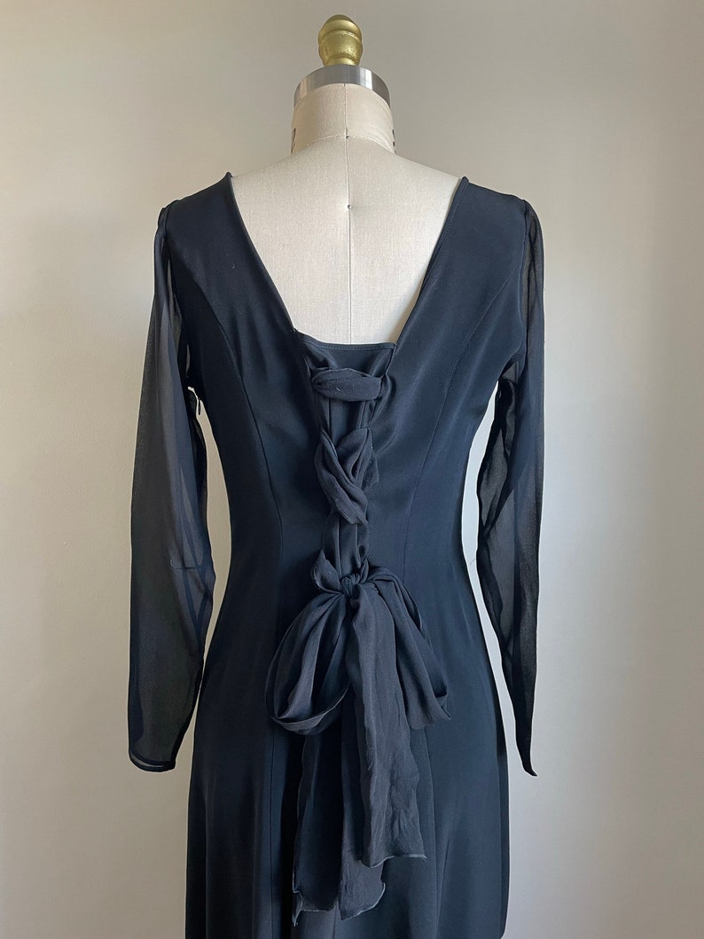 1990er Jahre Lolita Lempicka Seide Schwarzes Kleid Bild 1