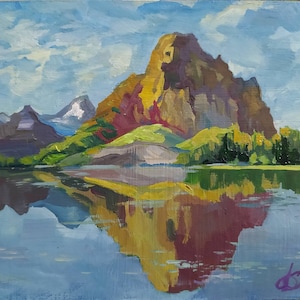 Canada Oil Painting Original Art Impressionist Artwork Landscape painting Mountain lake Nature Canada painting art Wall Art