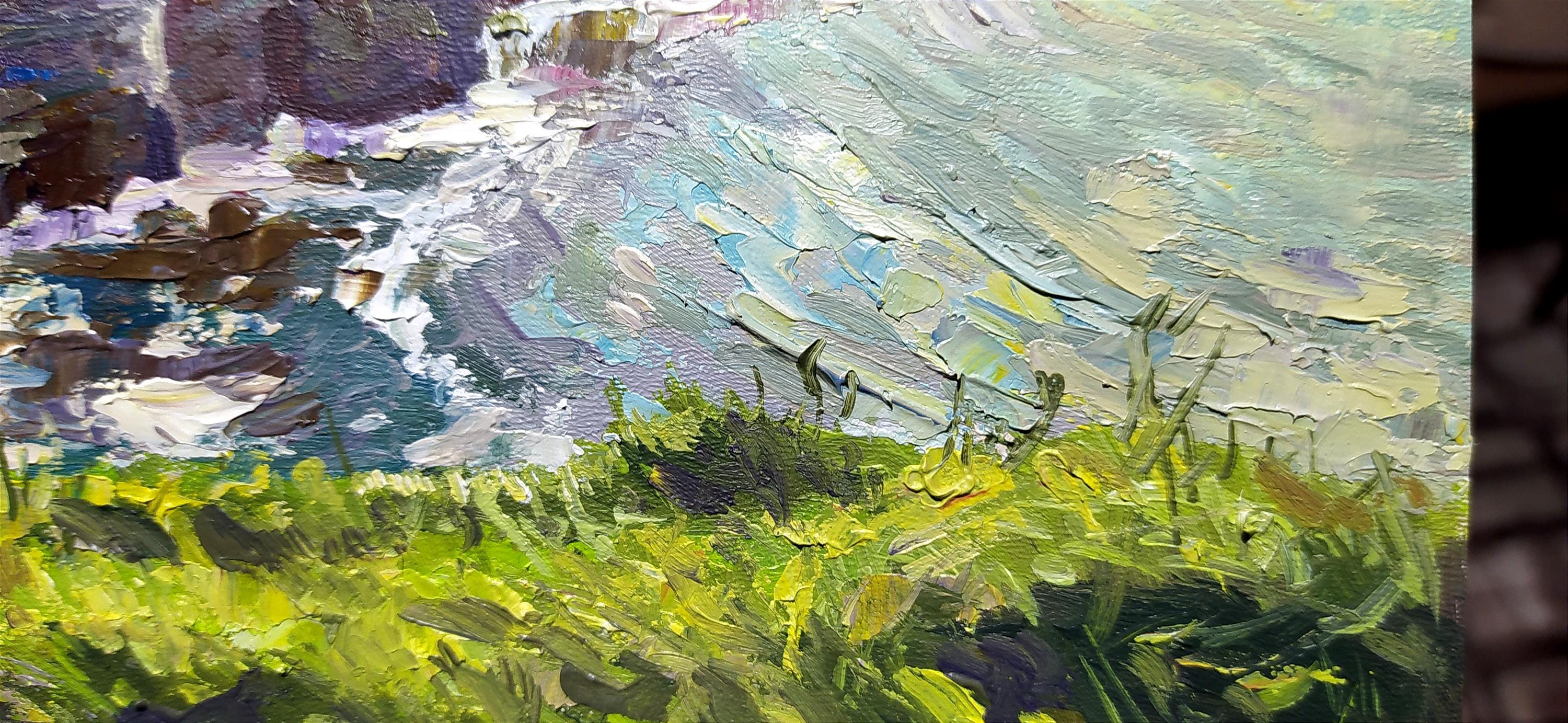 Cliffs of Moher Oil Painting Ireland Landscape Art Original Abstract ...
