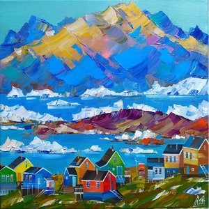 Ukraine Norway oil painting on canvas Original painting Ukrainian artist Ukrainian painting