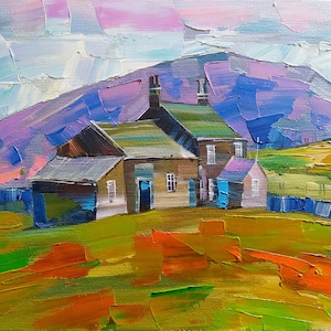 Scotland Painting Original Impasto Painting Oil Painting Scotland Landscape Painting On Canvas  Field Painting Wall Art