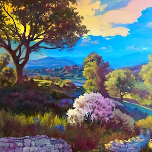 Huile de paysage ukrainienne. Peinture à l&#39;huile ukrainienne originale. Toile de peinture à l&#39;huile de paysage. Peinture à l&#39;huile originale sur toile. Paysage à l&#39;huile.