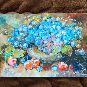 Vinrgrad. original watercolor painting Handmade watercolor Original watercolor painting Watercolor wall painting Watercolor still life Juicy