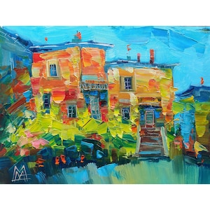Italy Landscape Oil Painting: Cinque Terre Impressionist Art, 6x8 Impasto