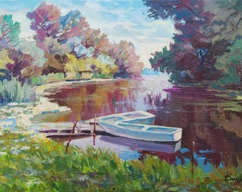 Ukrainian landscape oil. Original Ukrainian oil painting. Landscape oil painting canvas. Original oil painting on canvas. Landscape oil.