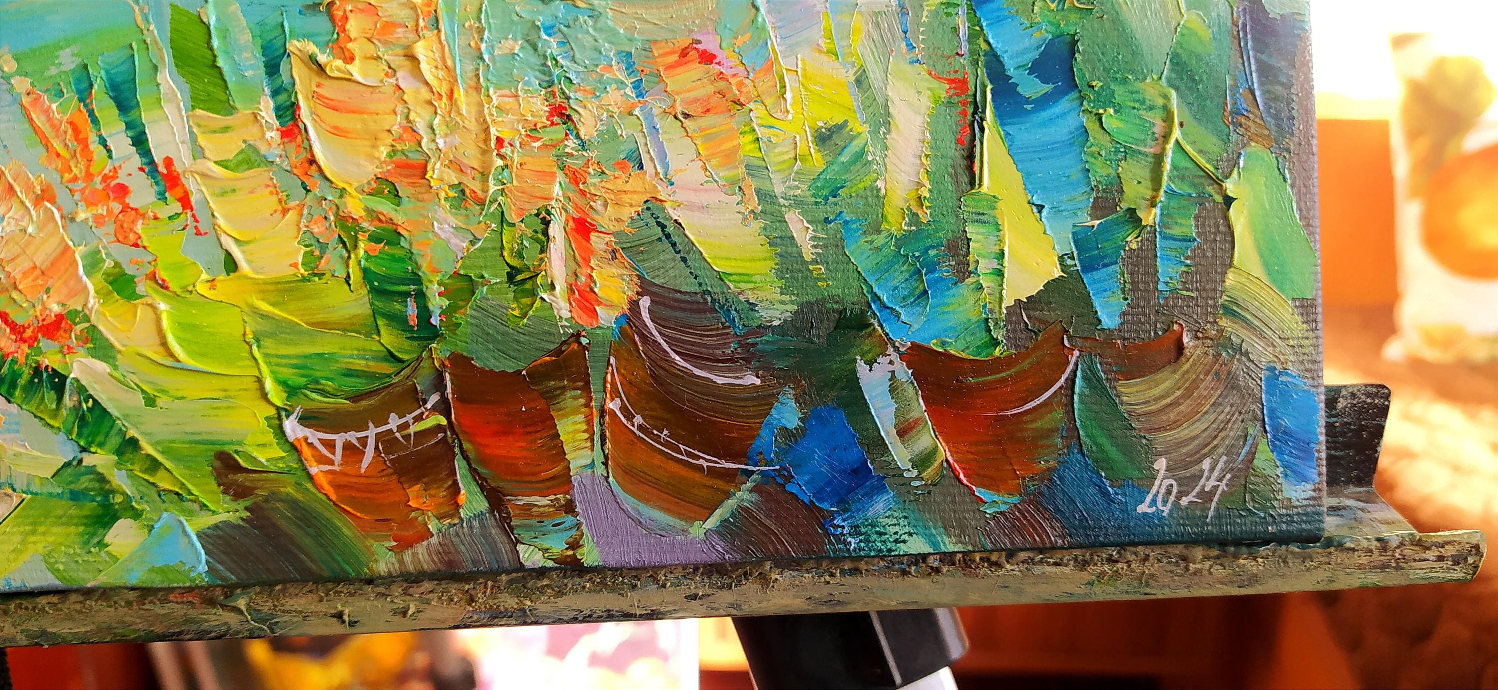 トスカーナの風景油絵：イタリア印象派キャンバス（12x16） - Etsy 日本