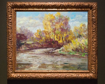 Ukrainian Landscape Oil. Original Ukrainian oil painting. Landscape oil painting canvas. Original oil painting on canvas. Landscape oil.
