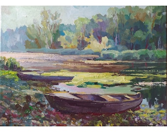 See Ölgemälde auf Leinwand. Original Ölgemälde Impessionismus Impasto