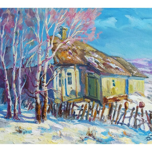 Original Ukraine landscape oil. Ukraine digital art Original Ukrainian oil painting. Landscape oil painting canvas. Original oil painting