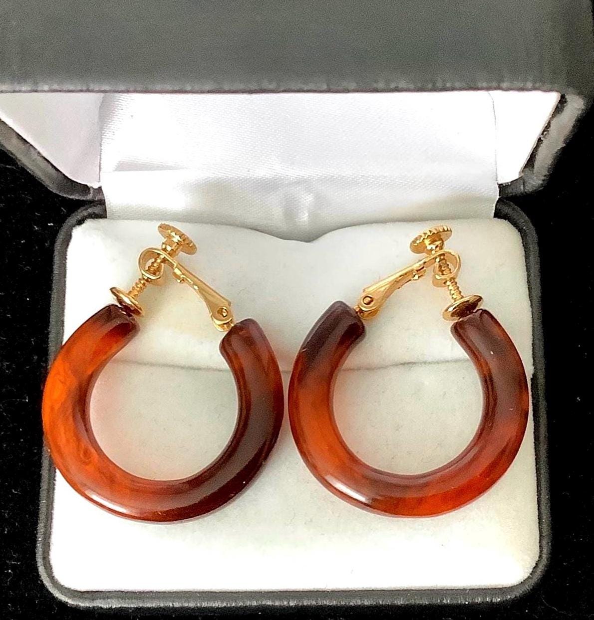 Napier Lucite Clip/Screwback Vintage Earrings