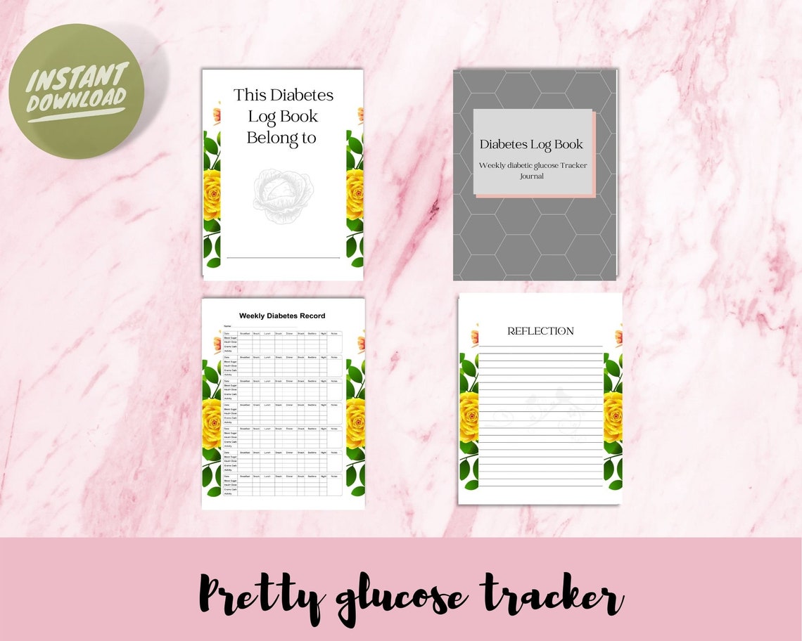 Diabetic tracker sheet diabetes printable tracker insulin | Etsy