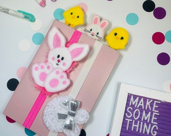 Spring Easter Bunny Chick Planner Band Paper Clip Accessory bookmark
