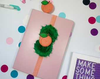 Peach Fruit Planner Band Paper Clip Accessory bookmark