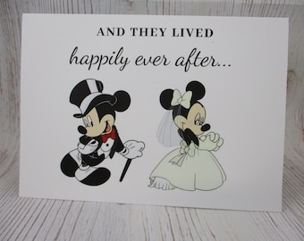 Mickey and Minnie pop up card , Wedding Mickey and Minnie card