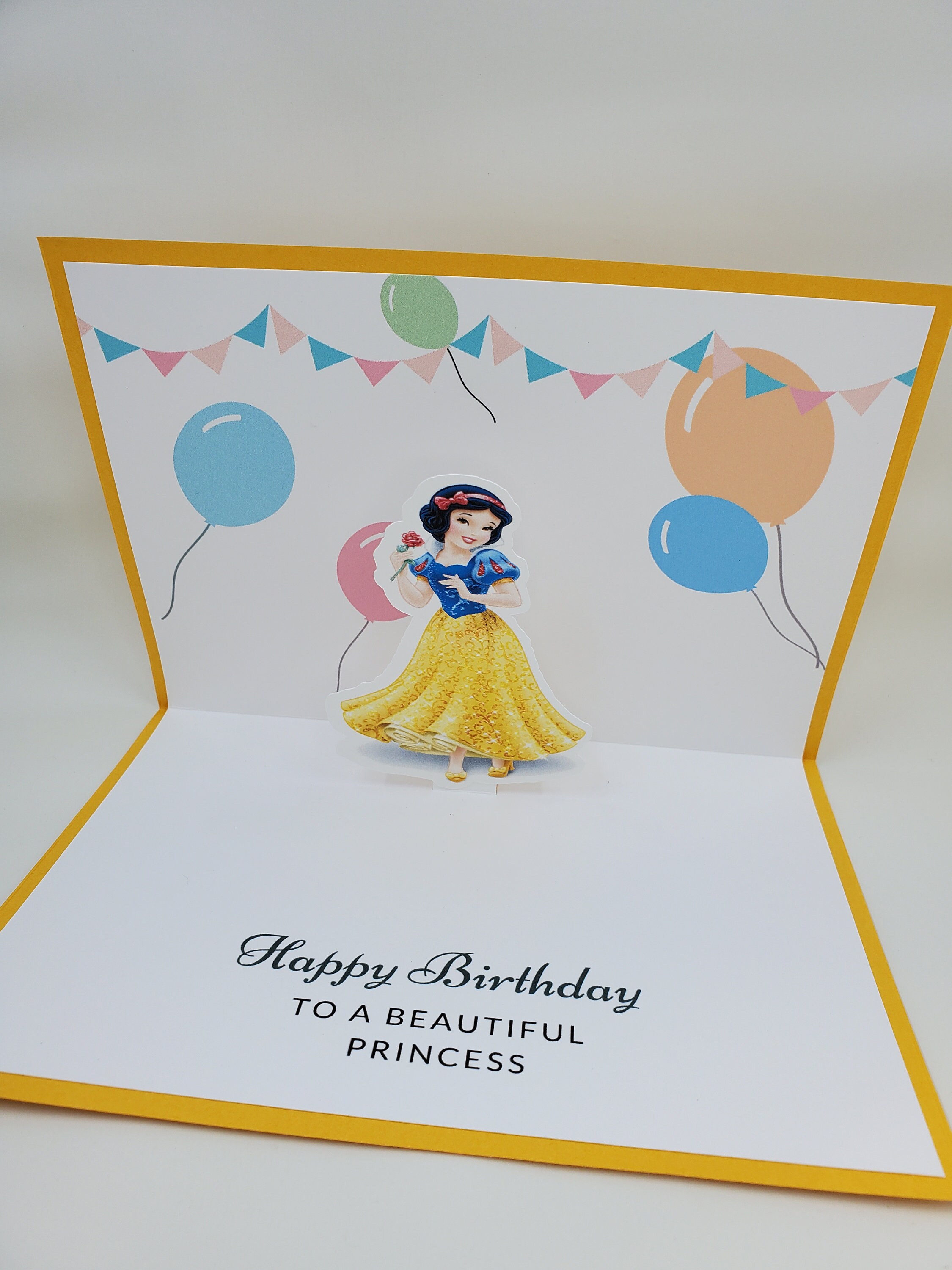Snow White Pop up Card , Princess Birthday Card, Happy Birthday Princess  Card 