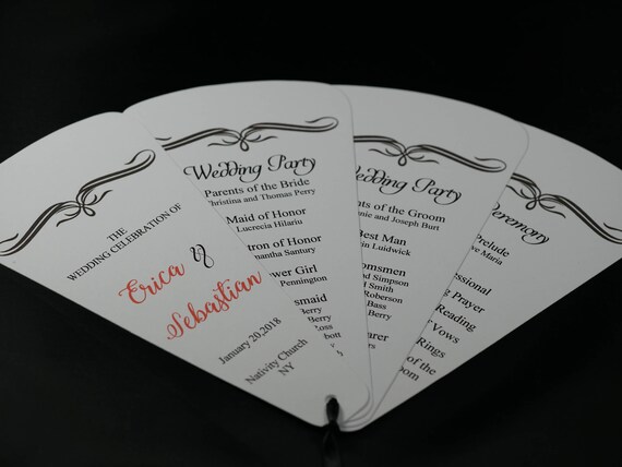 Wedding Program Fans Petal Fan Programs Fan Programsfan Etsy