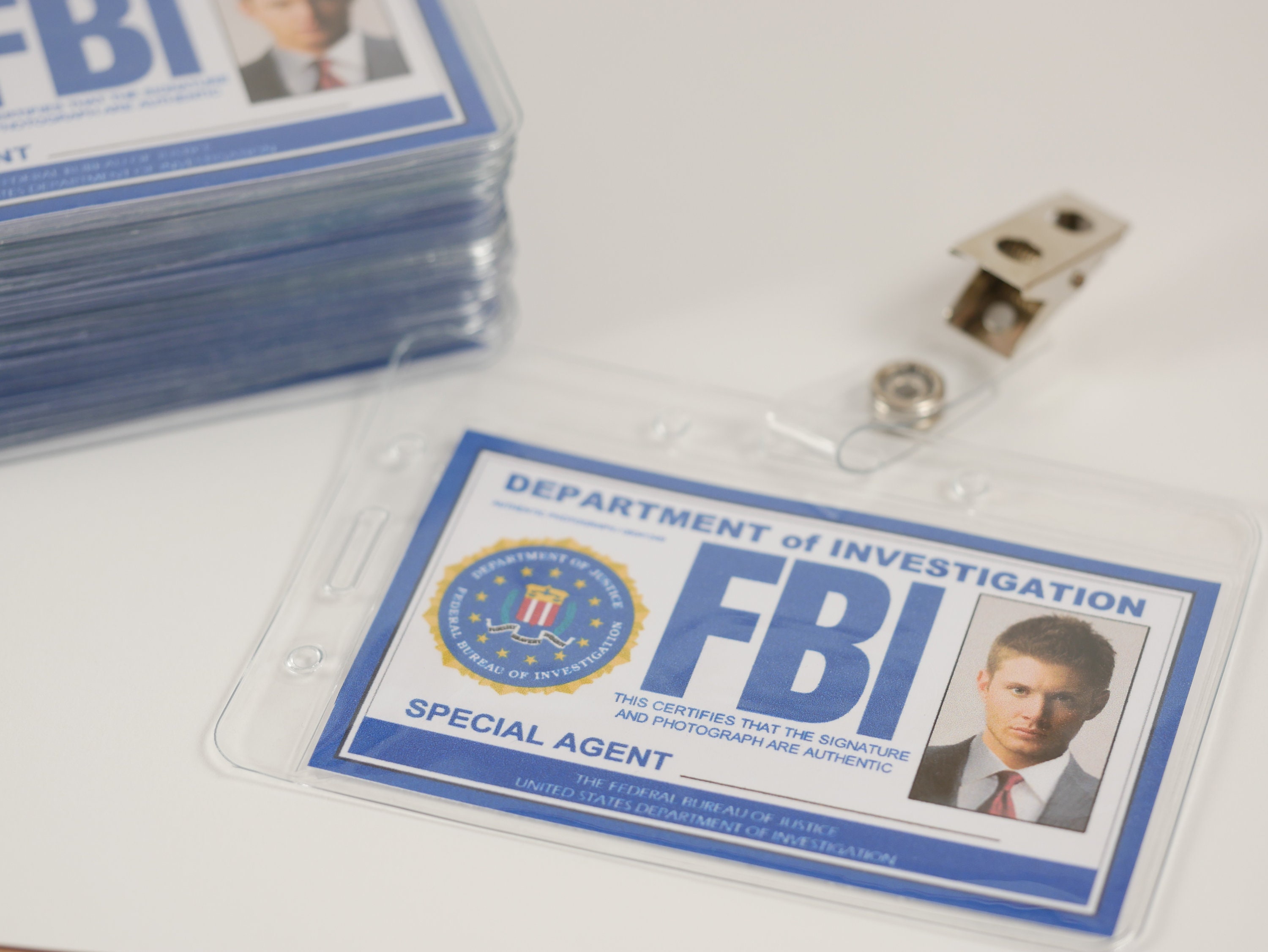 Supernatural ID Badge Supernatural FBI ID Cardcastiel Sam Etsy