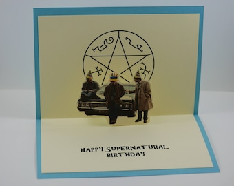 Supernatural Birthday card, Sam and Dean Winchester, Castiel, Birthday card, Sam, Dean, Winchester, Birthday