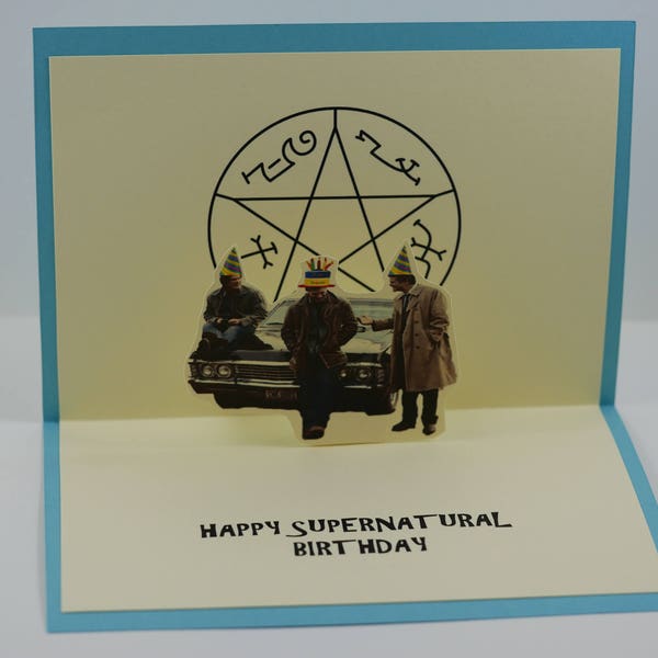 Supernatural Birthday card, Sam and Dean Winchester, Castiel, Birthday card, Sam, Dean, Winchester, Birthday