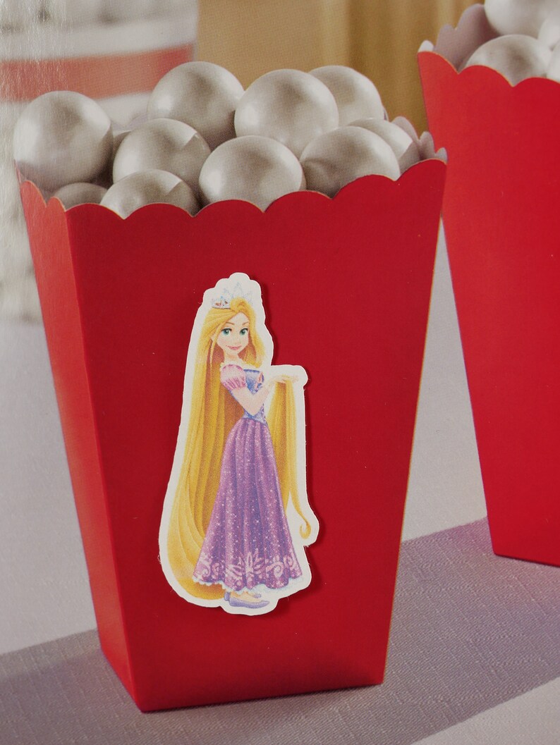 10 Popcorn Boxes Treat Box Treat Boxesprincess Birthday Etsy