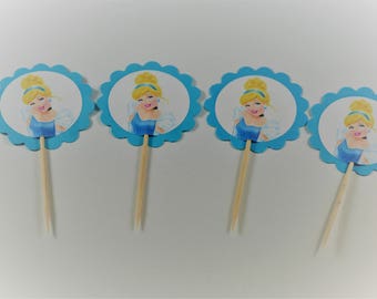 Princess Cinderella Cupcake Toppers, Cinderella cupcake picks , Cinderella birthday decoration, Princess Birthday themed