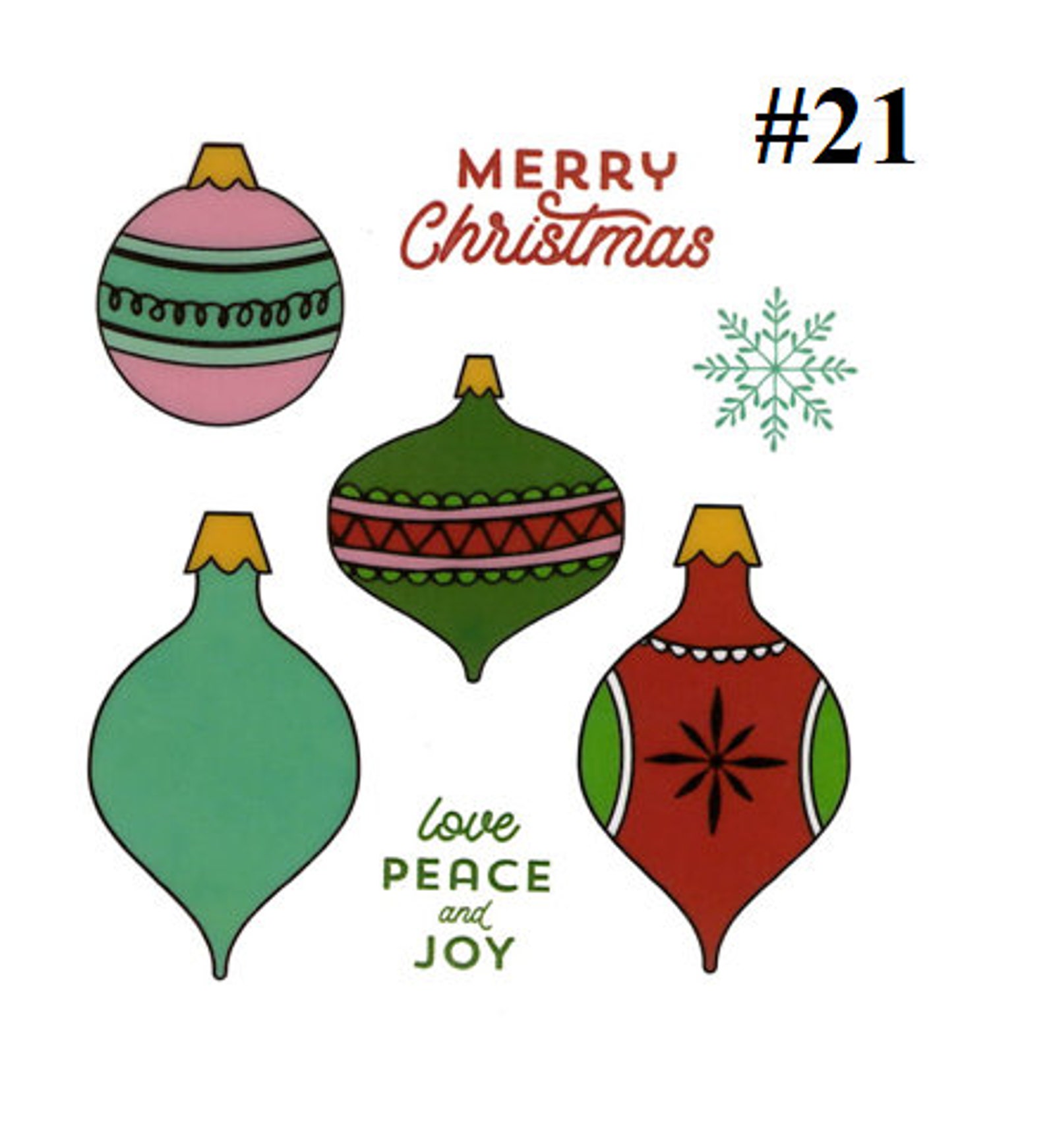 Set of Christmas Acrylic Stamp Clear stamps set Scrapbooking Etsy