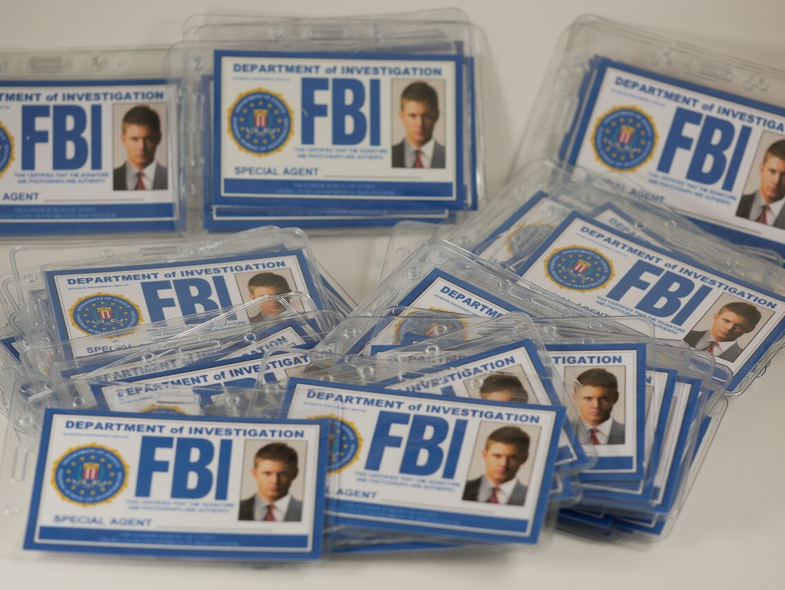 Supernatural ID Badge Supernatural FBI ID Cardcastiel Sam - Etsy