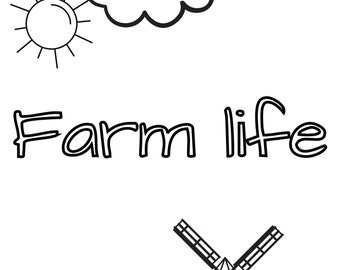 Farm life coloring page