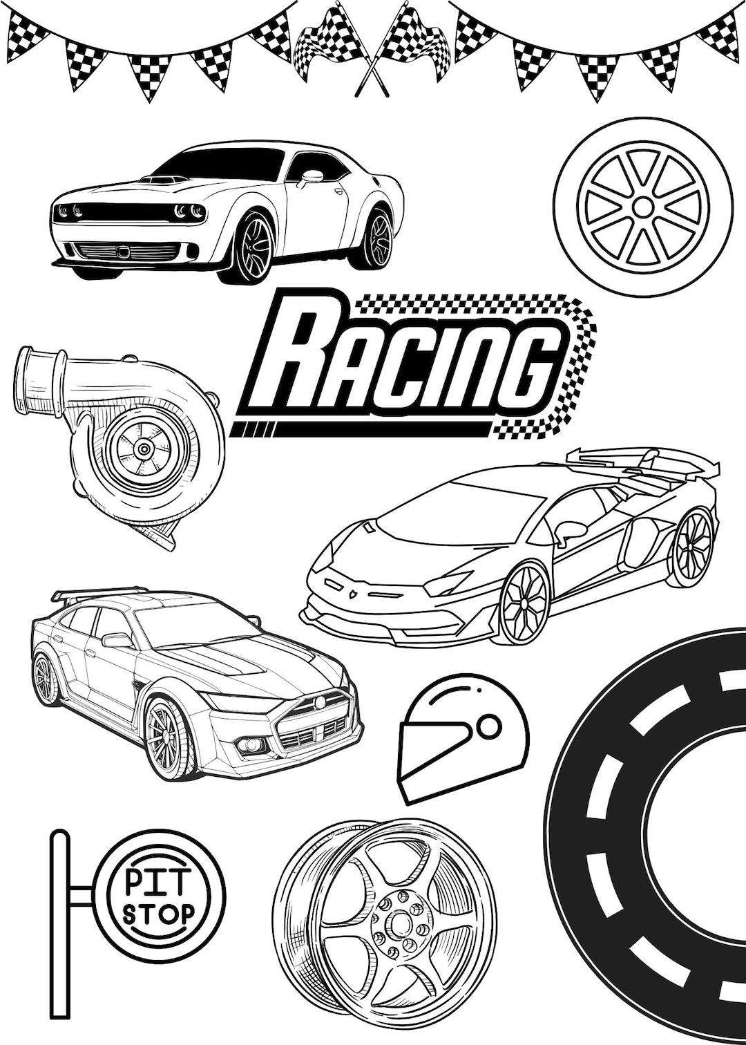 Racing Simulator Colouring In Racing Coloring Page - Etsy