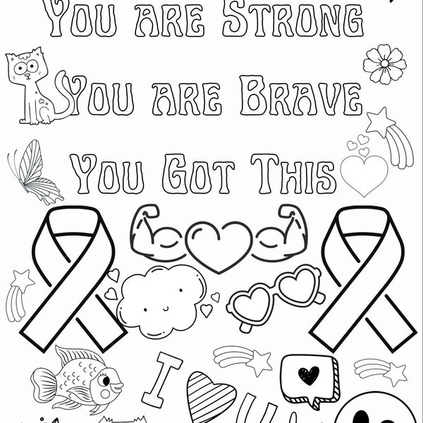 Fight Cancer Coloring Page