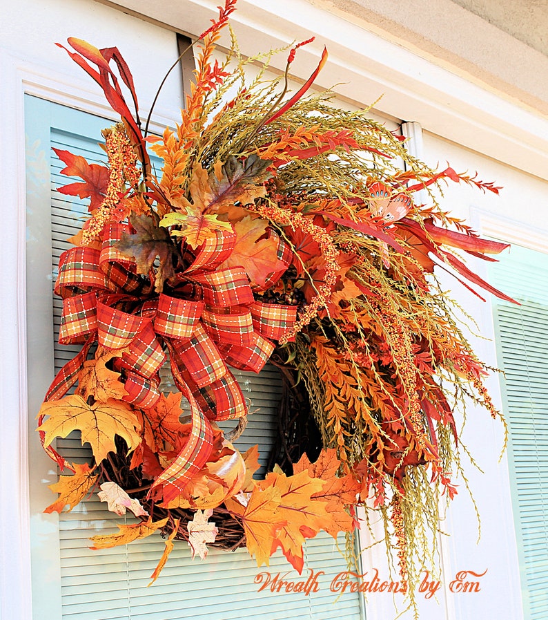 Fall Wreath Wreath for Fall / Autumn Harvest Grass Fall Etsy