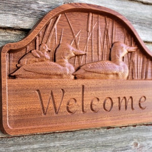 Welcome Sign, Carved Welcome Sign, Exotic Wood Sign, Cabin Sign, Lake House Sign