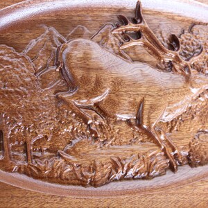 Rectangular Carved Elk Cribbage Board image 5