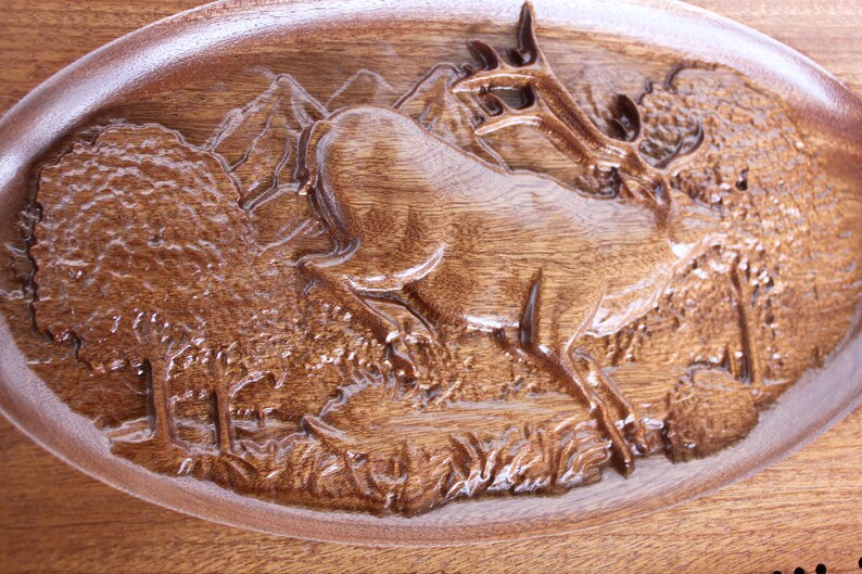 Rectangular Carved Elk Cribbage Board image 5