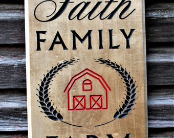 Faith Family Farm Inspirational Sign