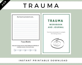 Trauma Therapy Workbook: Printable Download For Mental Health, Depression, Anxiety, PTSD, Bipolar, Counseling