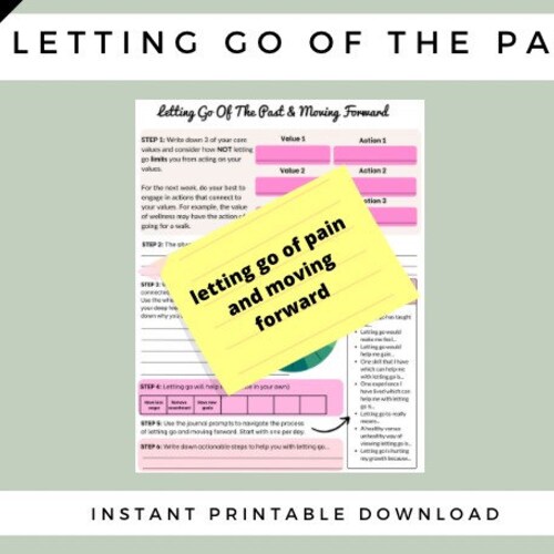 Letting Go of Past Situations or Events Mental Health Etsy